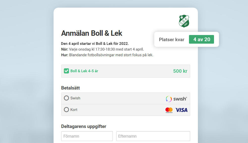 Anmälan för nya medlemmar