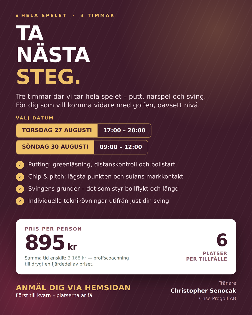 Anmäl dig till ta nästa steg Christopher
