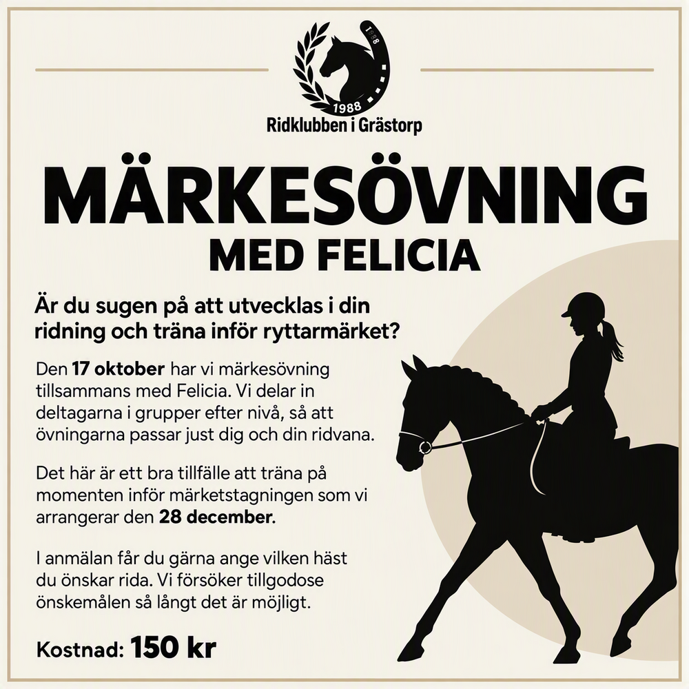 MÄRKESÖVNING MED FELICIA 