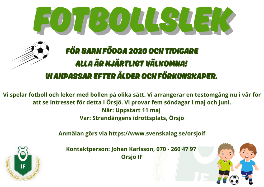 Anmälan till Fotbollslek