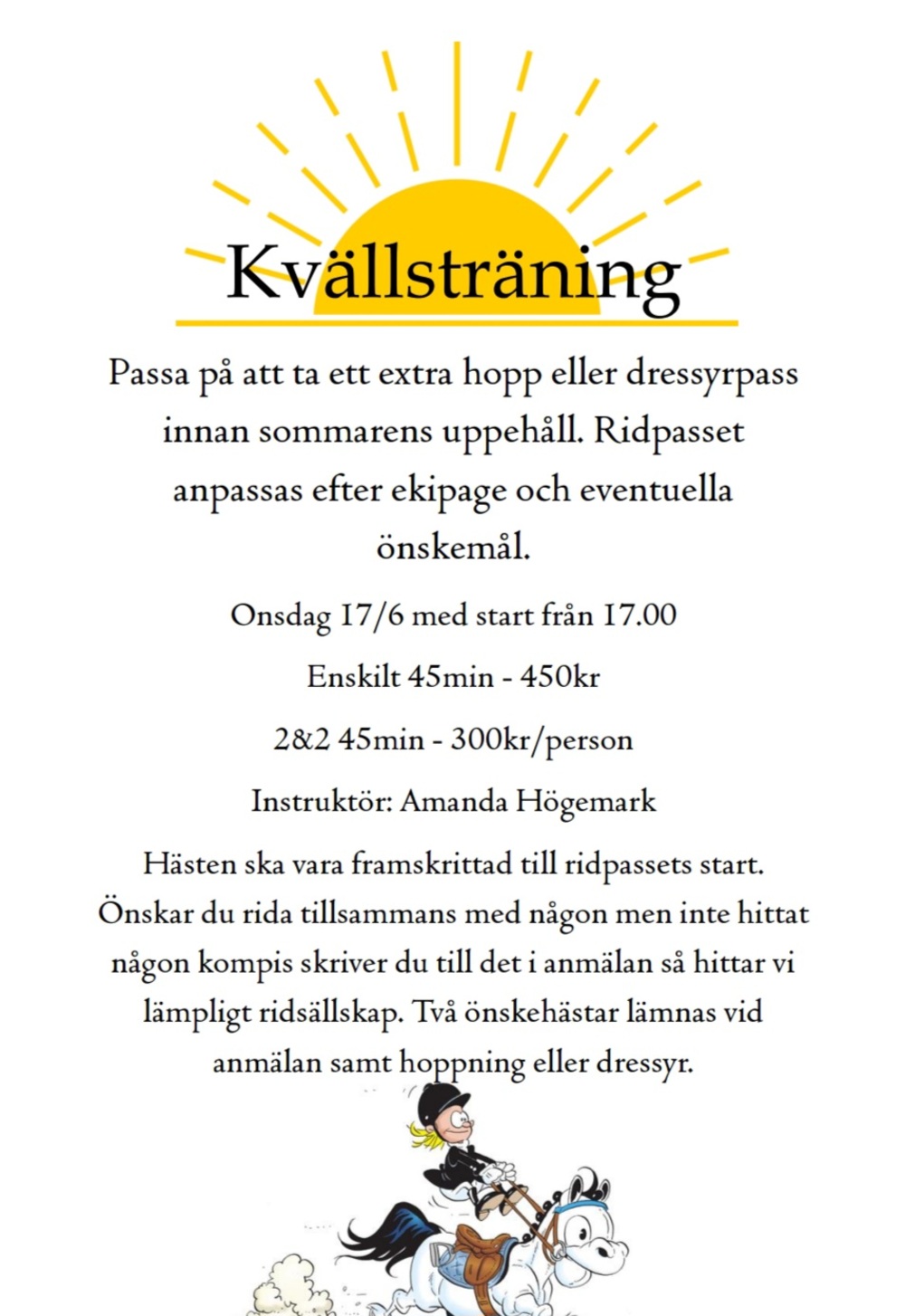 Kvällsträning med Amanda!
